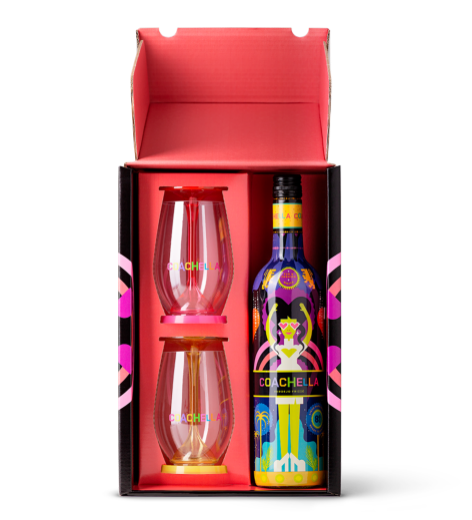 Pack Coachella Verdejo Frizzante Wine con 2 Copas con tapa interior